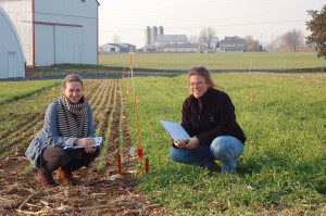 Abby Kautz & Genevieve Slocum in the Winter Annual Barley Strips 2013-12-03 15.49.09